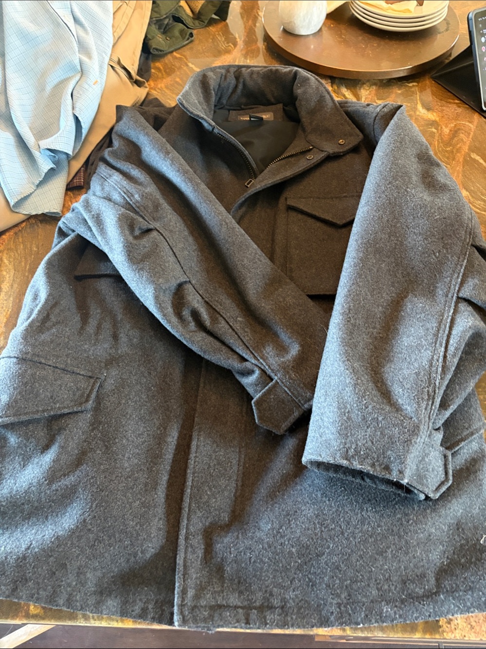 Banana Republic Charcoal Gray Wool Pea Coat